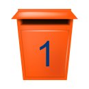 10 Klebezahlen selbstklebend wetterfest: „1“ ( 10 cm hoch, in blau)