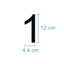 10 Klebezahlen selbstklebend wetterfest: „1“ ( 12 cm hoch, in schwarz)