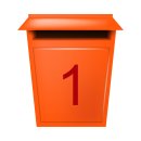 10 Klebezahlen selbstklebend wetterfest: „1“ ( 20 cm hoch, in rot)