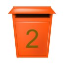 10 Klebezahlen selbstklebend wetterfest: „2“ ( 5 cm hoch, in gold)