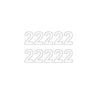 10 Klebezahlen selbstklebend wetterfest: „2“ ( 7 cm hoch, in weiß)