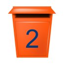 10 Klebezahlen selbstklebend wetterfest: „2“ ( 7 cm hoch, in blau)