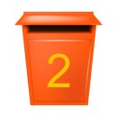 10 Klebezahlen selbstklebend wetterfest: „2“ ( 8 cm hoch, in gelb)