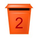 10 Klebezahlen selbstklebend wetterfest: „2“ ( 8 cm hoch, in rot)