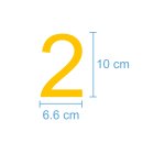 10 Klebezahlen selbstklebend wetterfest: „2“ ( 10 cm hoch, in gelb)