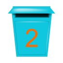 10 Klebezahlen selbstklebend wetterfest: „2“ ( 11 cm hoch, in orange)