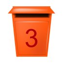 10 Klebezahlen selbstklebend wetterfest: „3“ ( 4 cm hoch, in rot)