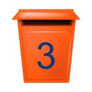 10 Klebezahlen selbstklebend wetterfest: „3“ ( 7 cm hoch, in blau)