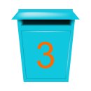 10 Klebezahlen selbstklebend wetterfest: „3“ ( 7 cm hoch, in orange)