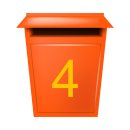 10 Klebezahlen selbstklebend wetterfest: „4“ ( 1 cm hoch, in gelb)