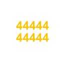 10 Klebezahlen selbstklebend wetterfest: „4“ ( 2 cm hoch, in gelb)