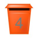 10 Klebezahlen selbstklebend wetterfest: „4“ ( 2 cm hoch, in grau)