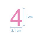10 Klebezahlen selbstklebend wetterfest: „4“ ( 3 cm hoch, in rosa)