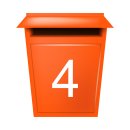 10 Klebezahlen selbstklebend wetterfest: „4“ ( 8 cm hoch, in weiß)