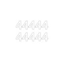 10 Klebezahlen selbstklebend wetterfest: „4“ ( 11 cm hoch, in weiß)