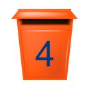 10 Klebezahlen selbstklebend wetterfest: „4“ ( 15 cm hoch, in blau)