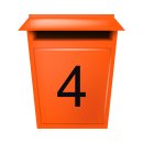 10 Klebezahlen selbstklebend wetterfest: „4“ ( 18 cm hoch, in schwarz)