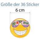 15 lustige Smile Aufkleber (1 Sticker je Motiv je 6cm ) für Helm Autoaufkleber Wohnmobil Mülltonnenaufkleber Wohnwagen