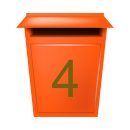 10 Klebezahlen selbstklebend wetterfest: „4“ ( 18 cm hoch, in gold)