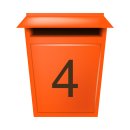 10 Klebezahlen selbstklebend wetterfest: „4“ ( 19 cm hoch, in braun)