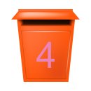 10 Klebezahlen selbstklebend wetterfest: „4“ ( 19 cm hoch, in rosa)