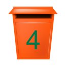 10 Klebezahlen selbstklebend wetterfest: „4“ ( 20 cm hoch, in grün)