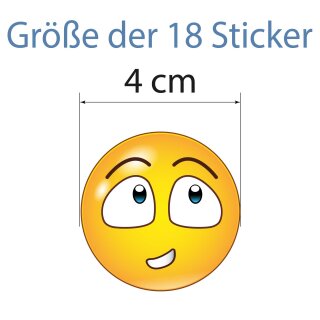 18 lustige Aufkleber (1 Sticker je Motiv je 4cm ) für Helm Autoaufkleber Wohnmobil Mülltonnenaufkleber Wohnwagen