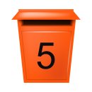 10 Klebezahlen selbstklebend wetterfest: „5“ ( 3 cm hoch, in schwarz)