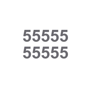 10 Klebezahlen selbstklebend wetterfest: „5“ ( 3 cm hoch, in silber)