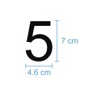 10 Klebezahlen selbstklebend wetterfest: „5“ ( 7 cm hoch, in schwarz)