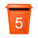 10 Klebezahlen selbstklebend wetterfest: „5“ ( 20 cm hoch, in weiß)