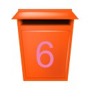 10 Klebezahlen selbstklebend wetterfest: „6“ ( 5 cm hoch, in rosa)