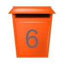 10 Klebezahlen selbstklebend wetterfest: „6“ ( 7 cm hoch, in silber)