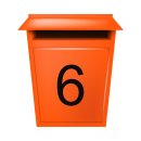 10 Klebezahlen selbstklebend wetterfest: „6“ ( 8 cm hoch, in schwarz)