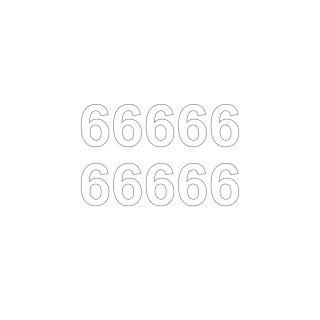 10 Klebezahlen selbstklebend wetterfest: „6“ ( 15 cm hoch, in weiß)
