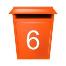 10 Klebezahlen selbstklebend wetterfest: „6“ ( 15 cm hoch, in weiß)