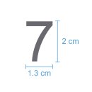 10 Klebezahlen selbstklebend wetterfest: „7“ ( 2 cm hoch, in silber)
