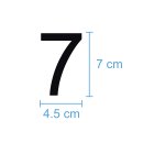 10 Klebezahlen selbstklebend wetterfest: „7“ ( 7 cm hoch, in schwarz)
