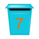 10 Klebezahlen selbstklebend wetterfest: „7“ ( 7 cm hoch, in orange)