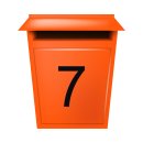 10 Klebezahlen selbstklebend wetterfest: „7“ ( 9 cm hoch, in schwarz)