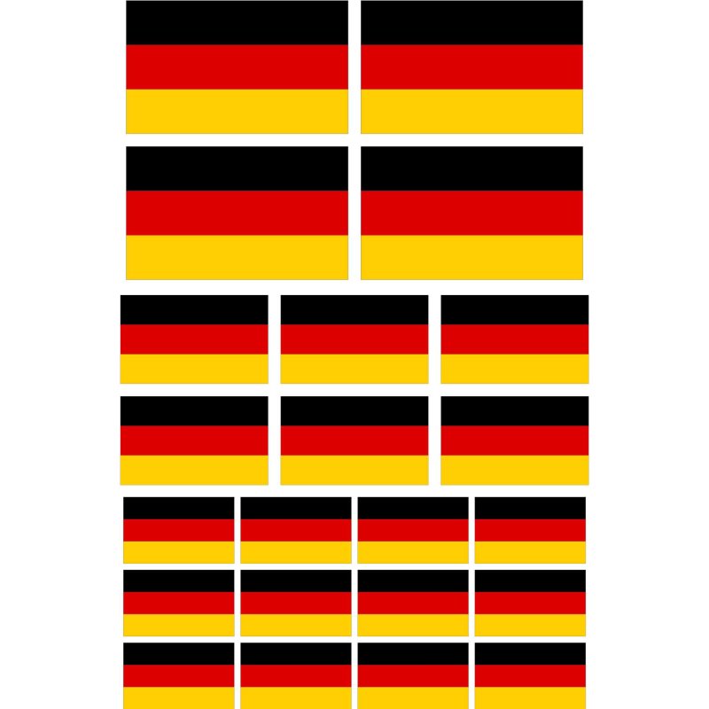 Aufkleber 22 Fahnen Deutschland Sticker Flagge Carravan Auto