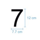 10 Klebezahlen selbstklebend wetterfest: „7“ ( 12 cm hoch, in schwarz)