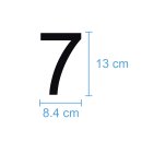 10 Klebezahlen selbstklebend wetterfest: „7“ ( 13 cm hoch, in schwarz)