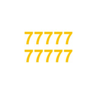 10 Klebezahlen selbstklebend wetterfest: „7“ ( 15 cm hoch, in gelb)