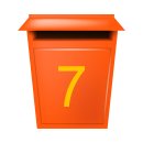 10 Klebezahlen selbstklebend wetterfest: „7“ ( 15 cm hoch, in gelb)