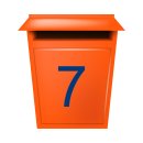 10 Klebezahlen selbstklebend wetterfest: „7“ ( 17 cm hoch, in blau)