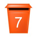 10 Klebezahlen selbstklebend wetterfest: „7“ ( 20 cm hoch, in weiß)