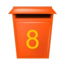 10 Klebezahlen selbstklebend wetterfest: „8“ ( 3 cm hoch, in gelb)