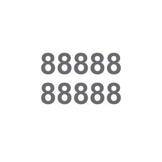 10 Klebezahlen selbstklebend wetterfest: „8“ ( 5 cm hoch, in silber)