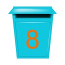 10 Klebezahlen selbstklebend wetterfest: „8“ ( 7 cm hoch, in orange)